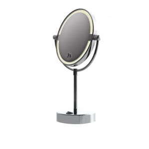 BEMETA Kozmetické zrkadlo pr. 180 mm obojstranné s LED osvetlením na postavenie (biele svetlo) 112101622