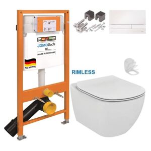JOMOTech modul pre závesné WC s bielou doskou + WC Ideal Standard Tesi se sedlem RIMLESS 174-91100900-00 TE2