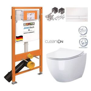 JOMOTech modul pre závesné WC s bielou doskou + WC CERSANIT ZEN CLEANON + SEDADLO 174-91100900-00 HA1