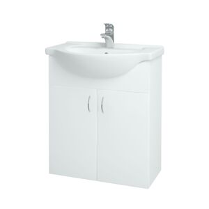 Dreja - Kúpeľňová skriňa PLUTO SZD2 65 - N01 Bílá lesk / N01 Bílá lesk 52341