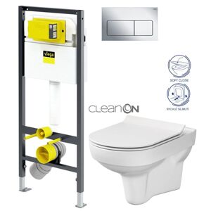 VIEGA Presvista modul DRY pre WC vrátane tlačidla Life5 CHROM + WC CERSANIT CITY NEW CLEANON + WC SEDENIE SLIM V771973 LIFE5CR CI2