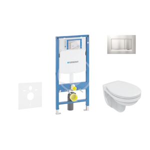 GEBERIT - Duofix Modul na závesné WC s tlačidlom Sigma30, matný chróm/chróm + Ideal Standard Quarzo - WC a doska 111.300.00.5 ND7