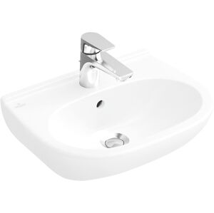 VILLEROY & BOCH - O.novo Umývadlo Kompakt, 550 mm x 370 mm, biele – jednootvorové umývadlo, s prepadom 51665501
