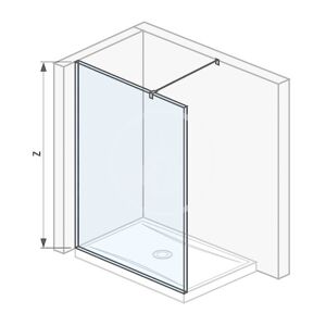 Pure Sklenená stena bočná 120 cm na sprchovú vaničku 120 cmx80 cm a 120 cm x 90 cm, s úpravou Jika Perla Glass, 1200 mm x 200 mm x 2000 mm H2674230026681