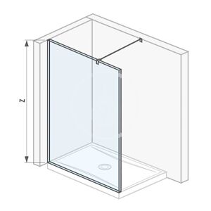 Pure Sklenená stena bočná 130 cm na sprchovú vaničku 130 cmx80 cm a 130 cmx90 cm, s úpravou Jika Perla Glass, 1300 mm x 200 mm x 2000 mm H2674240026681