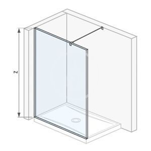 Pure Sklenená stena bočná 140 cm na sprchovú vaničku 140 cmx80 cm a 140 cmx90 cm, s úpravou Jika Perla Glass, 1400 mm x 200 mm x 2000 mm H2674250026681