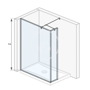 Pure Sklenená stena bočná 120 cm na sprchovú vaničku 120 cmx80 cm a 120 cm x 90 cm, s úpravou Jika Perla Glass, 1200 mm x 200 mm x 2000 mm H2674260026681