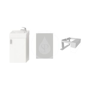 JIKA - Petit Skrinka s umývadielkom, zrkadlo s osvetlením, 386 mmx221 mmx585 mm – skrinka, korpus biely, dvere biele H4535141753001