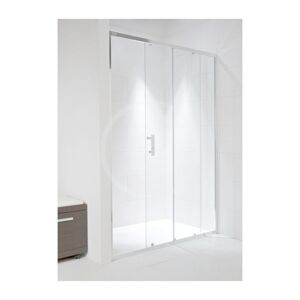 JIKA - Cubito Pure Sprchové dvere, 1 posuvný segment, 1 pevný segment, strieborný profil, ľavé/pravé, 1400 mmx30 mmx1950 mm – sklo arctic H2422480026661