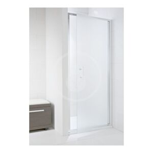 JIKA - Cubito Pure Sprchové dvere pivotové 1000 Ľ/P, sklo dekor arctic, strieborná lesklá H2542430026661