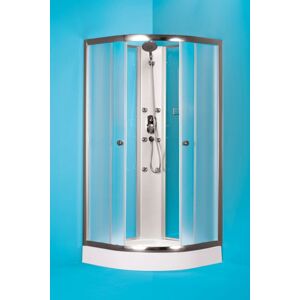 HOPA - Štvrťkruhový sprchovací box GRANADA - Farba rámu zásteny - Hliník chróm, Rozmer A - 90, Rozmer B - 90, Vanička HL - Akrylové vanička OLBGRA90CMBV + OLBGRA90V