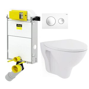 VIEGA Presvista modul PURE pre WC vrátane tlačidla Style 20 bielej + WC CERSANIT ARES + SEDADLO V771928 STYLE20BI AR1