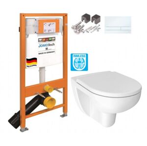 JOMOTech modul pre závesné WC s bielou doskou + WC JIKA LYRA PLUS RIMLESS + SEDADLO duraplastu 174-91100900-00 LY1