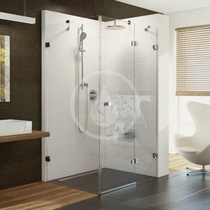 RAVAK - Brilliant Sprchové dvere dvojdielne s pevnou stenou BSDPS-90 L, ľavé, 883 mm – 895 mm, farba chróm, sklo transparent 0UL77A00Z1