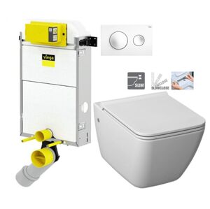 VIEGA Presvista modul PURE pre WC vrátane tlačidla Style 20 bielej + WC JIKA PURE + SEDADLO SLOWCLOSE duraplast V771928 STYLE20BI PU2