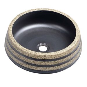 SAPHO - PRIORI keramické umývadlo, priemer 41cm, 15cm, čierna/kameň PI021
