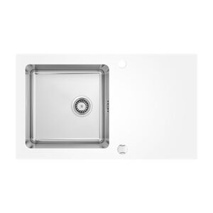 A-Interiéry A-Interiéry - Kuchynský sklenený drez s nerezovou umývacie komorou Pálava 0W2C (86x50 cm) kd-sklo Palava 0W2C