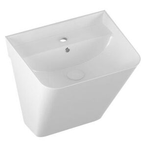 ISVEA - Sotto AQUA keramické umývadlo MONOBLOCK 50x42cm, biela 10SQ37002
