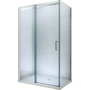 MEXEN/S - Omega obdĺžnikový sprchový kút 130x90 cm, transparent, chróm + vanička 825-130-090-01-00-4010
