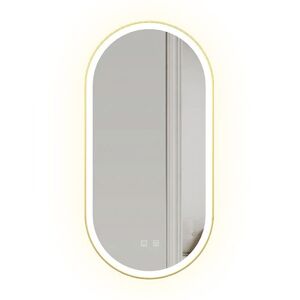 REA - Zrkadlo LED OVL 50x100cm Brush Gold HOM-02506