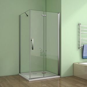 H K - Obdĺžnikový sprchovací kút MELODY B8 100x76 cm so zalamovacími dverami vrátane sprchovej vaničky z liateho mramoru SE-MELODYB810076/THOR-100x76