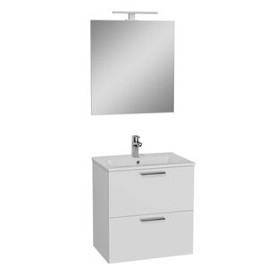 Kúpeľňová zostava s umývadlom zrcadlem a osvětlením Vitra Mia 59x61x39,5 cm biela lesk MIASET60B
