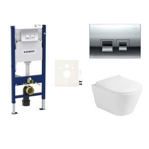 Cenovo zvýhodnený závesný WC set Geberit do ľahkých stien / predstenová montáž + WC Glacera Ava SIKOGESAVAD35