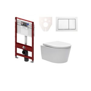 Cenovo zvýhodnený závesný WC set TECE do ľahkých stien / predstenová montáž + WC SAT Brevis SIKOTS3W1