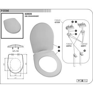 WC doska Multi thermoplast biela 620836
